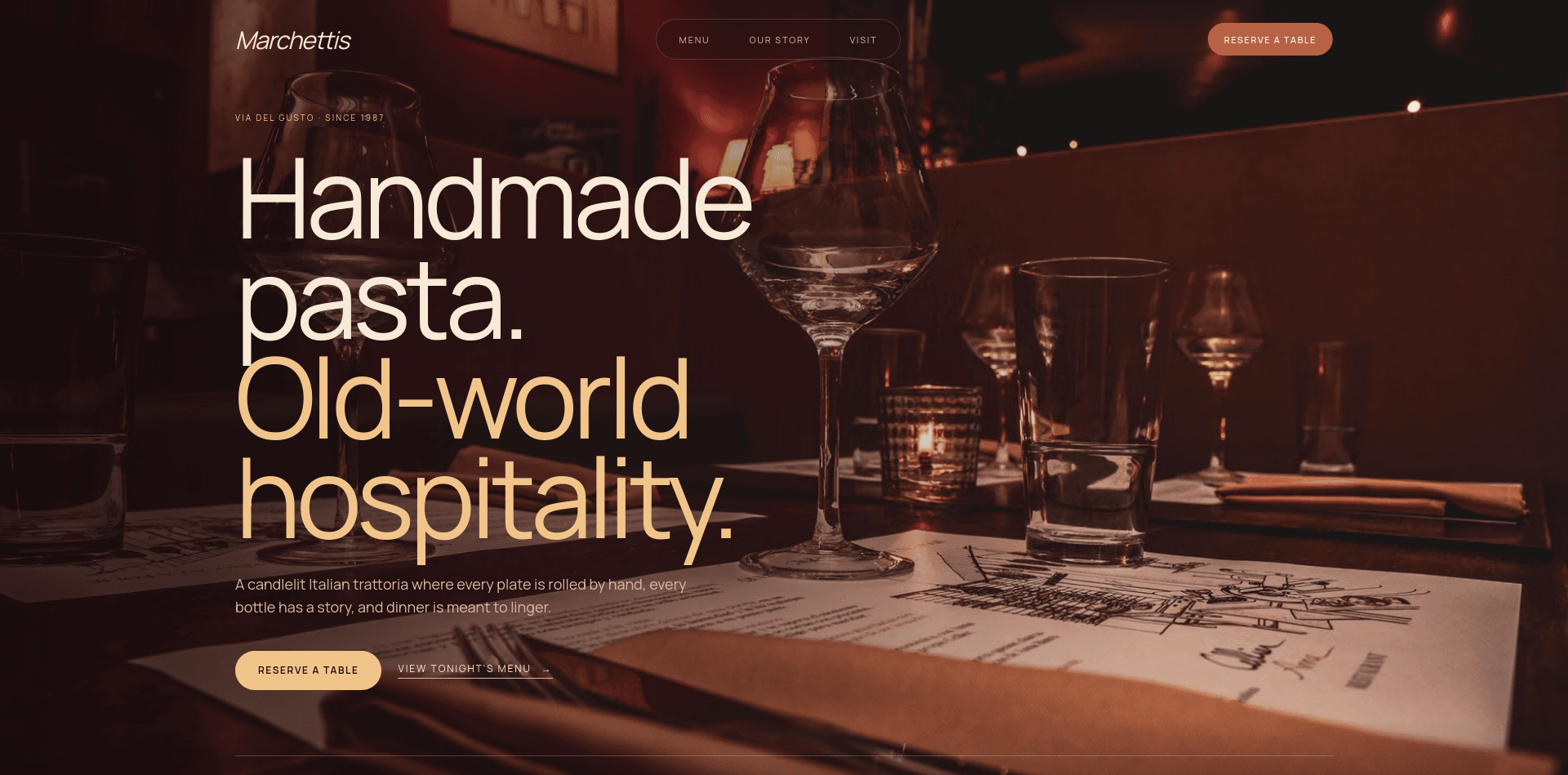 Restaurant website built with Pulse5 AI