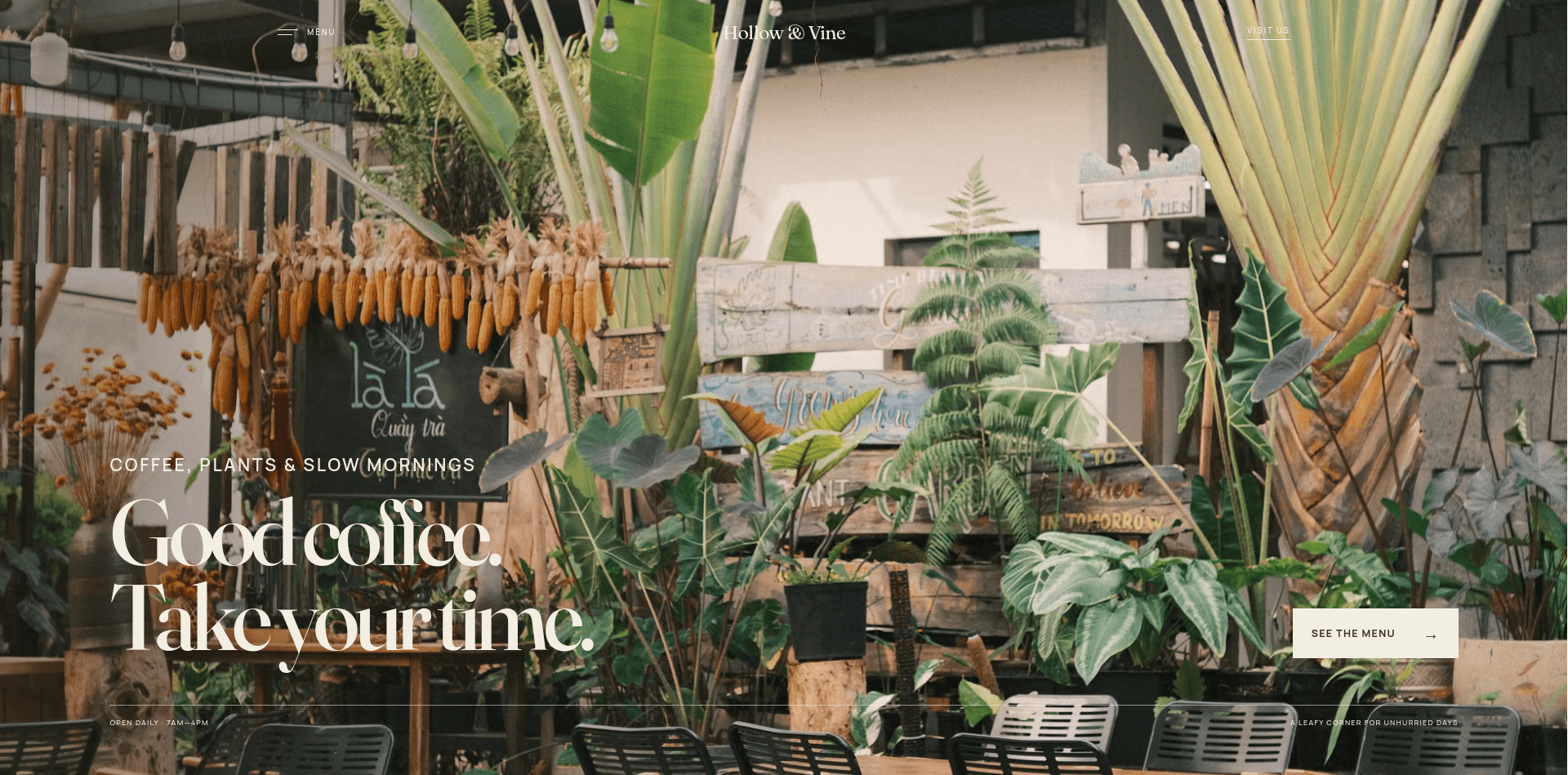 Café website built with Pulse5 AI